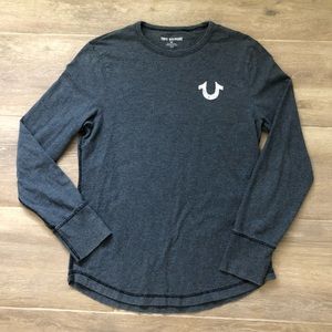 TRUE RELIGION Dark Grey Crafted with Pride Long Sleeve T-Shirt